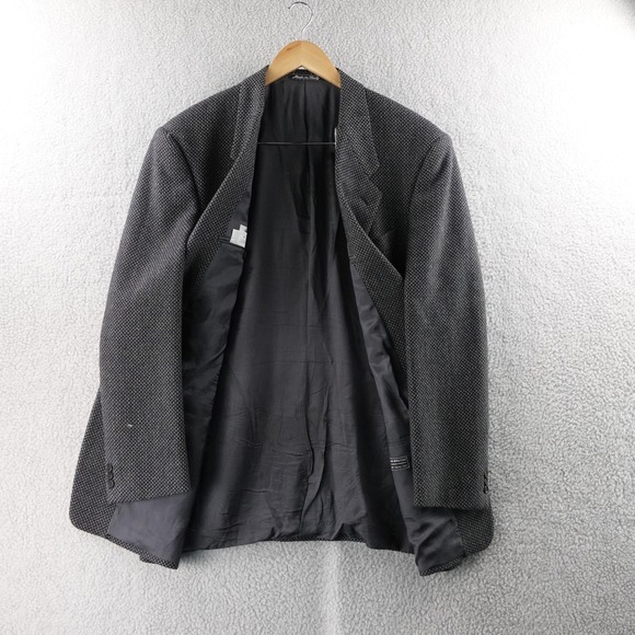 MANI Made in Italy Men Virgin Wool Cashmere Blend Blazer Grey Patterned Size 34R - Picture 2 of 13